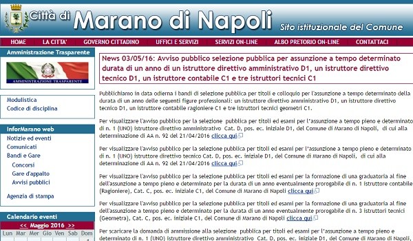 Campania: concorso in provincia di Napoli